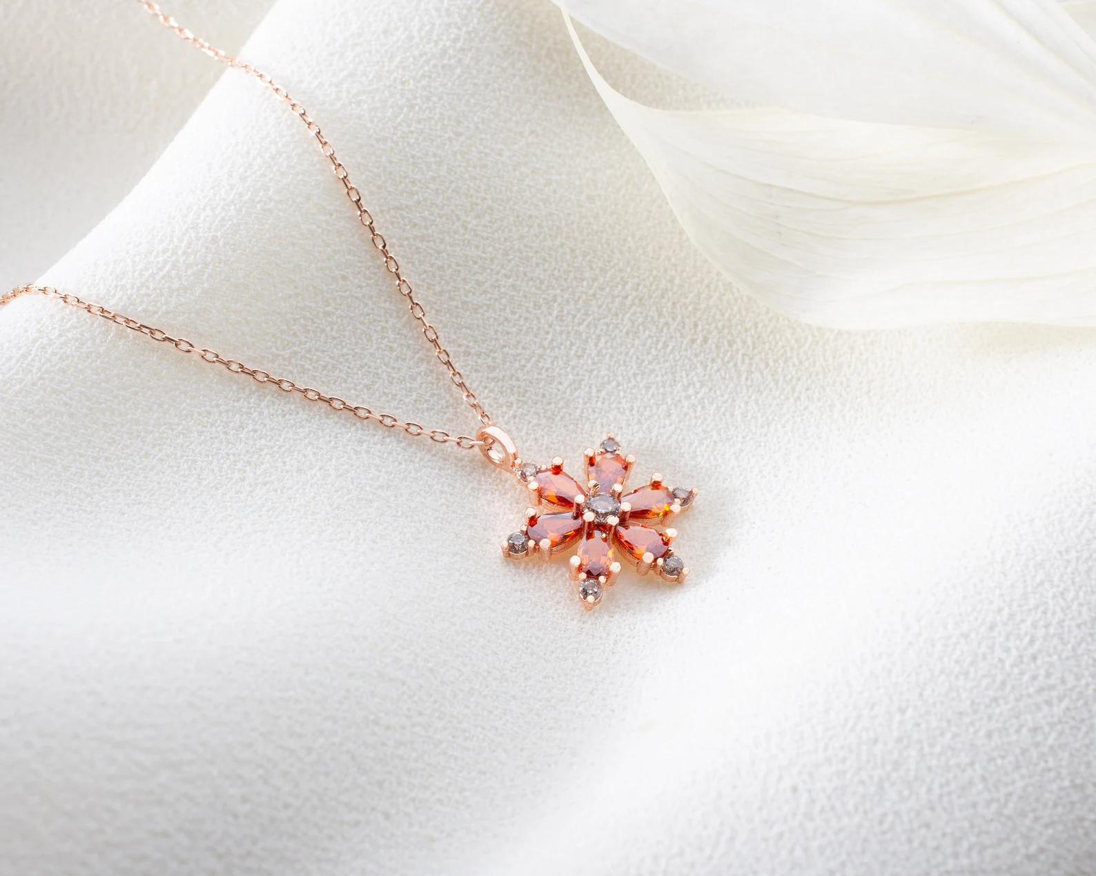 Garnet Gemstone Necklace – Dainty Handmade Rose Gold Necklace, Perfect Gift for Her - Image 2