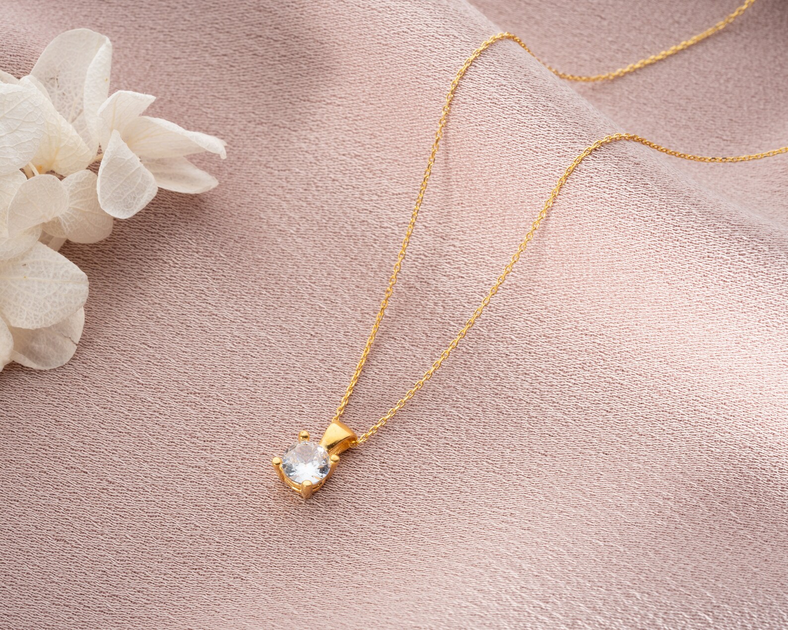 Birthstone Necklace – Dainty Handmade Gold Plated 925 Silver Necklace, Perfect Birthday Gift for Her - Image 2