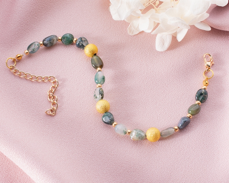 Agate Healing Stone Bracelet – Handmade Beaded Jewelry, Gift for You