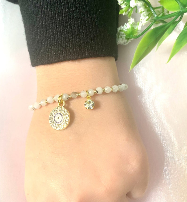 Handmade Moonstone Bracelet – 3mm Beaded, Dainty Women’s Jewelry - Image 6