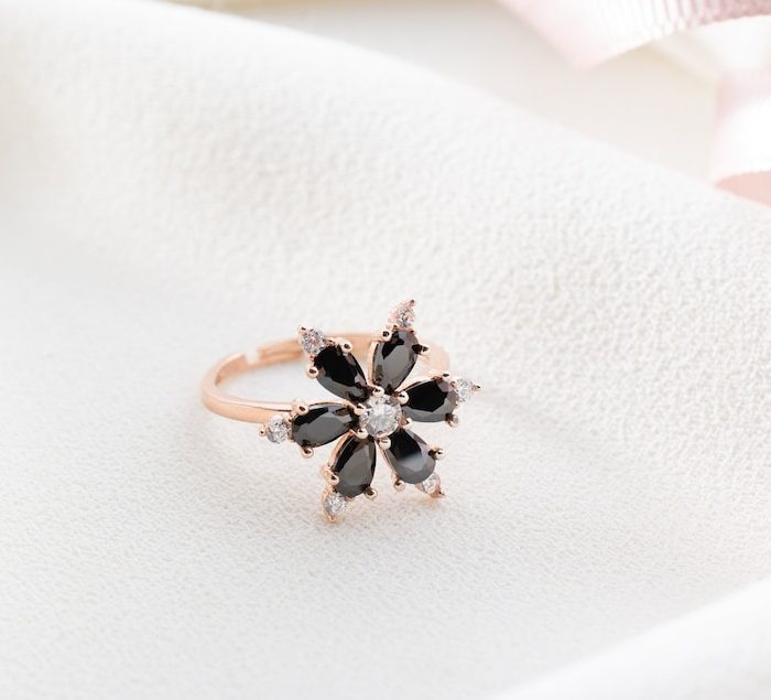 Onyx Stone Ring – Handmade 925 Silver, Rose Gold Plated, Elegant Gift for Her